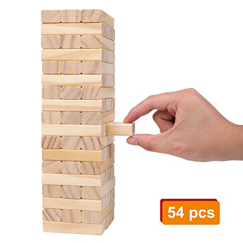 54pcs Wooden Tumbling Tower Game with Carry Case E527