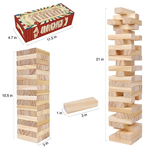 54pcs Wooden Tumbling Tower Game with Carry Case E527