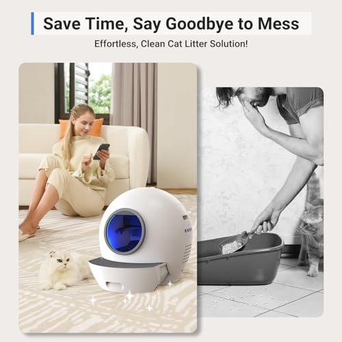 Purple Self Cleaning Electric Cat Litter Box with 2 Pack Litter P334540