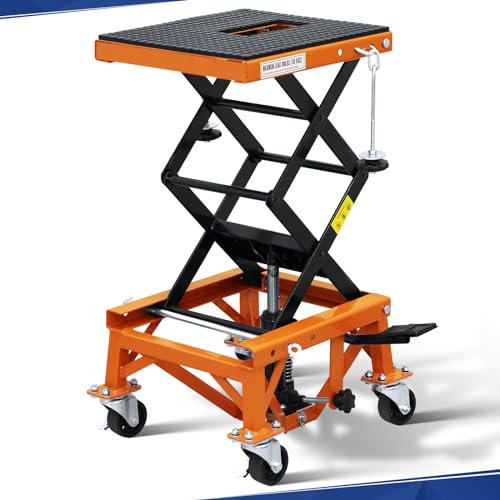 Hydraulic Motorcycle Lift Table, 350 LBS Heavy Duty Scissor Jack Stand with Wide Deck N1650
