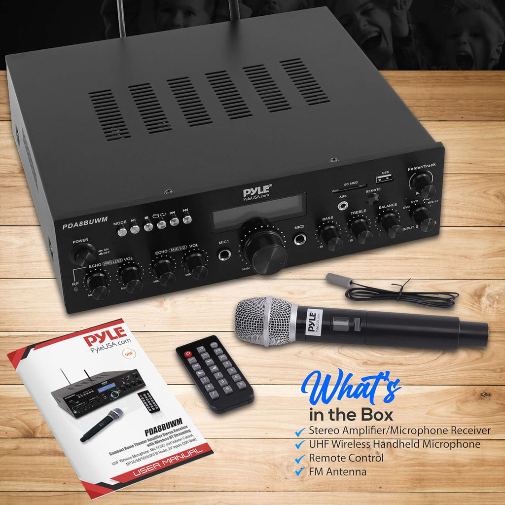 200W Dual Channel Wireless Microphone Power Amplifier System I428624