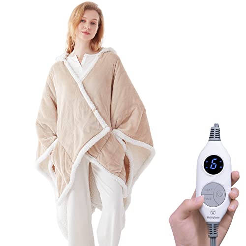 Light Grey 50 x 60 Inch Wearable Heated Throw Blanket D69393