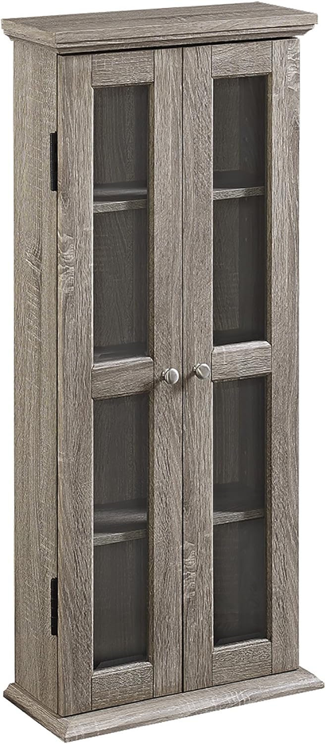 4 Tier Grey Bookshelf Cabinet with Doors D86156