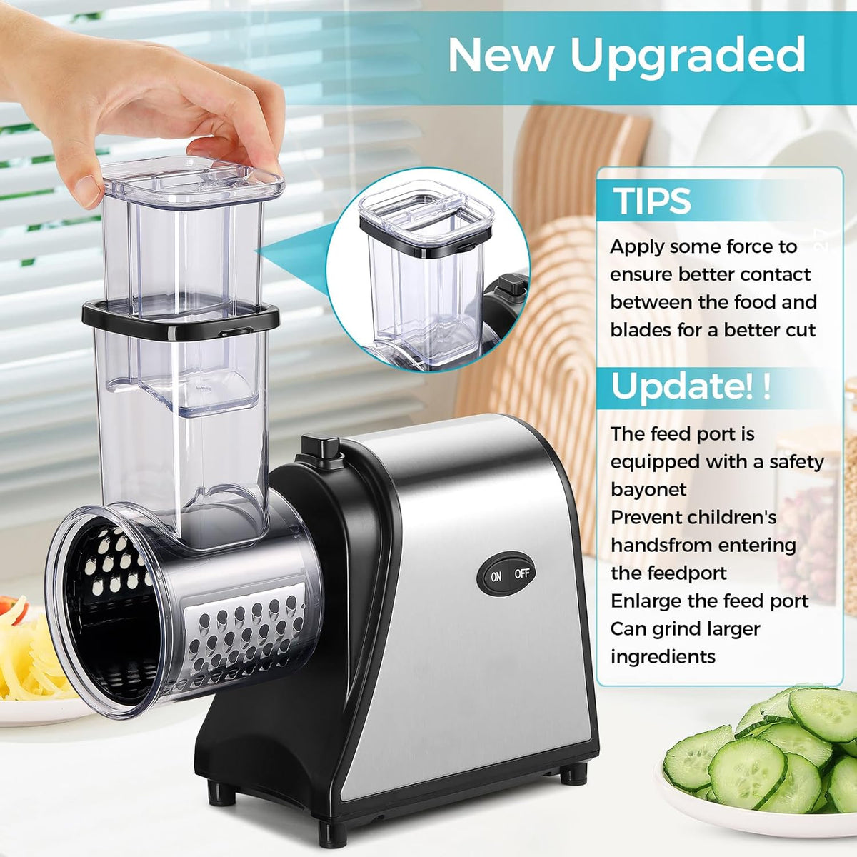 250W Electric Cheese Grater with 5 Attachments I623