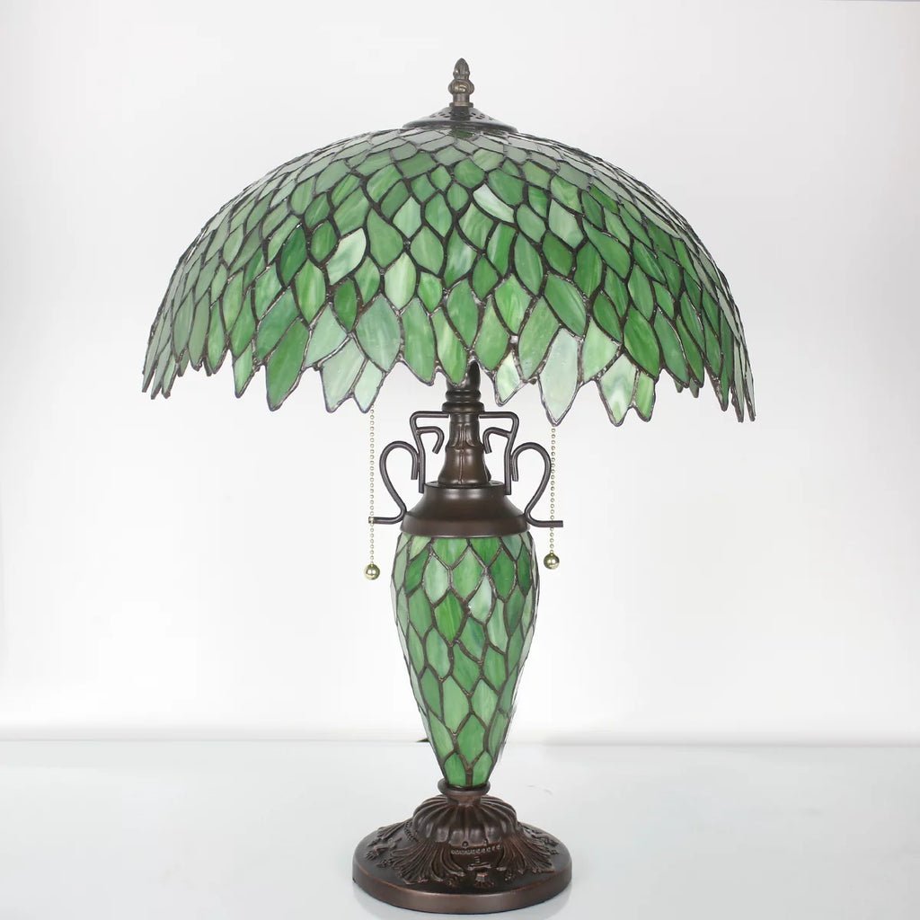 Green Stained Glass Wisteria Table Lamp O4310