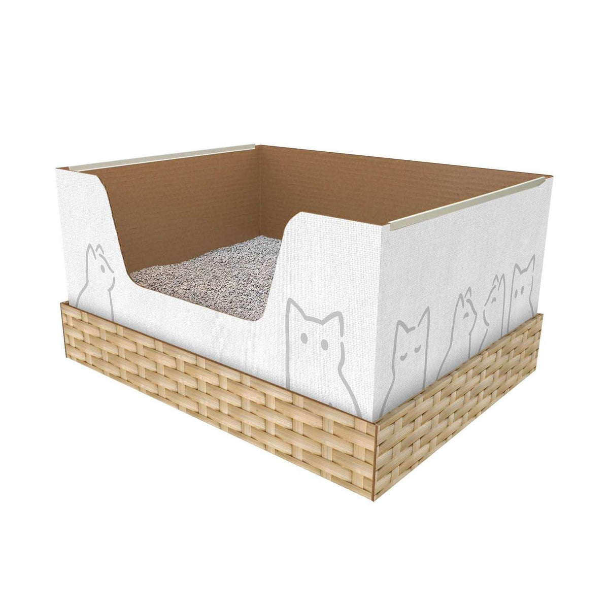 Recyclable Cat Litter Box with Clay Litter A1722