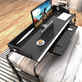 55.1" Adjustable Height Overbed Desk with Wheels Black N4516
