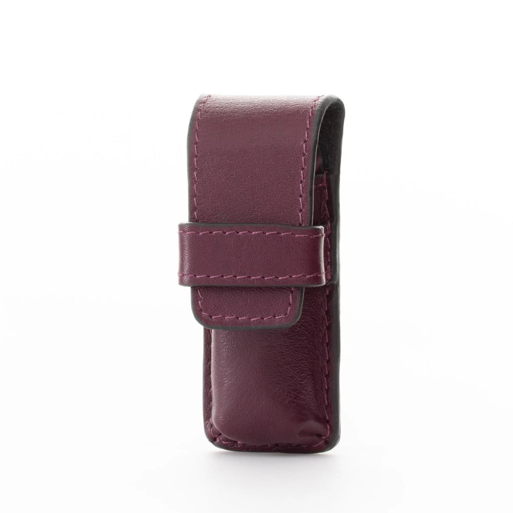 Nail clipper and Glass Nail File Set in Purple Leather Case T7624