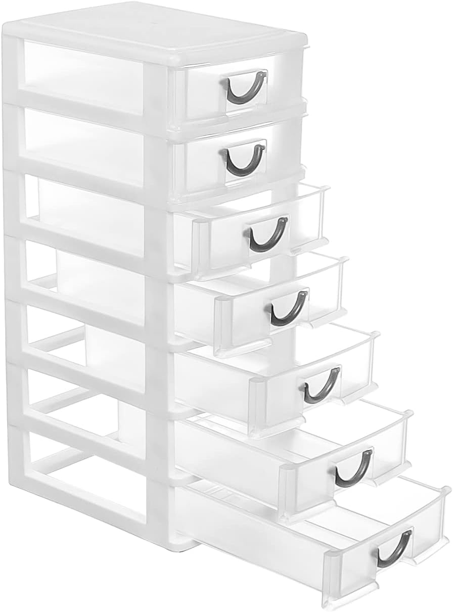 7 Clear Desktop Drawer Storage Container J80991