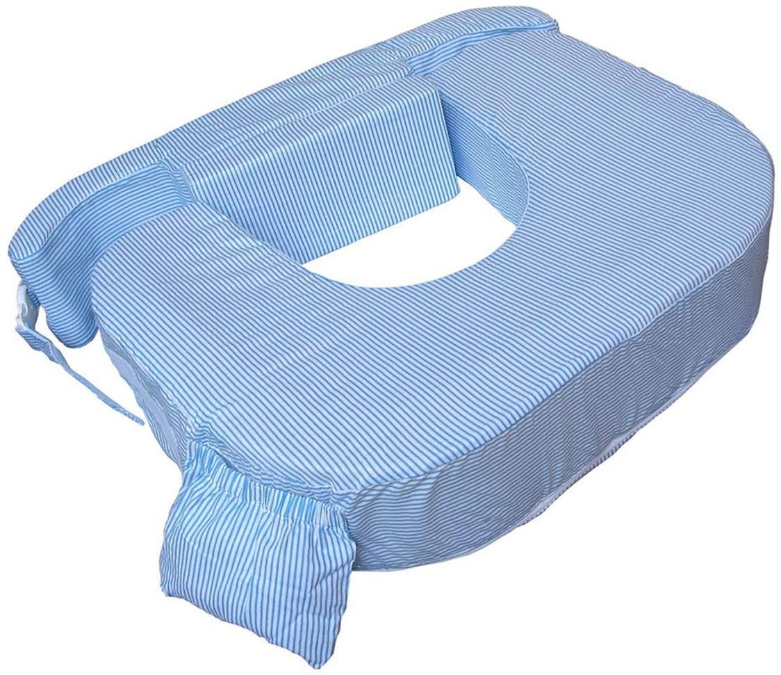 Blue White Stripes Twin Breastfeeding Nursing Pillow W24685