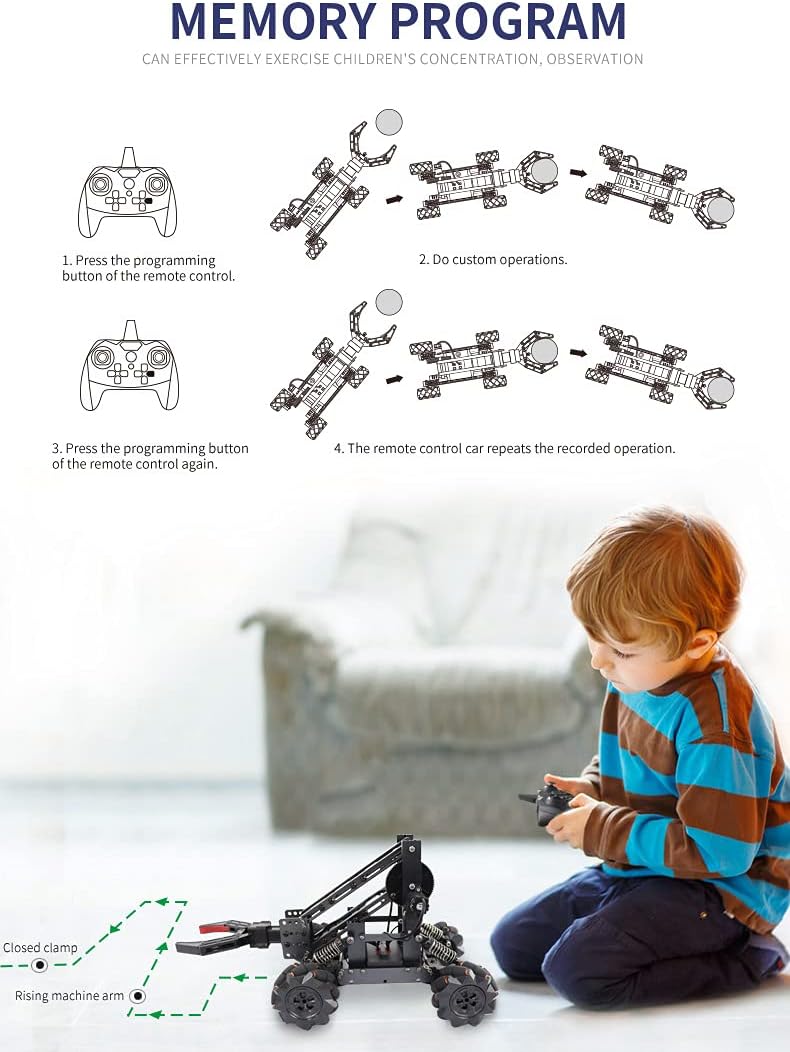Smart Robot Arm Kit 2-in 1 Science Kits 4-DOF Robotic Car S6072