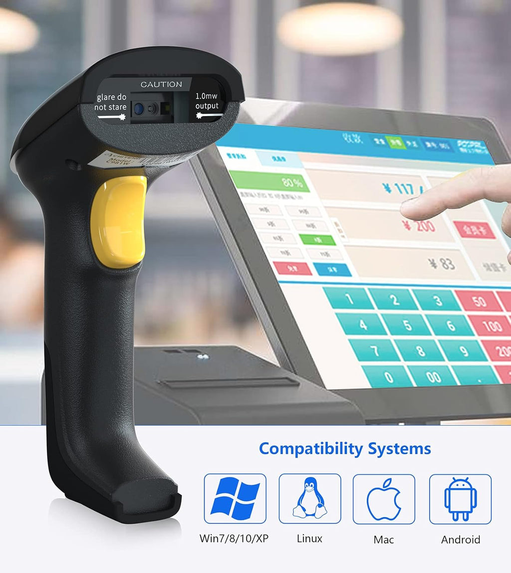 Wired 2D Barcode Scanner with Buzzer & LED, Pack of 2 Q330645