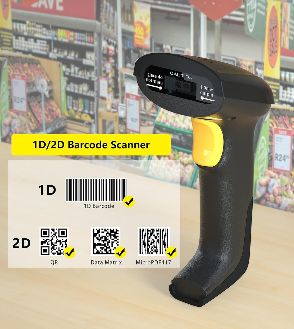 Wired 2D Barcode Scanner with Buzzer & LED, Pack of 2 Q330645