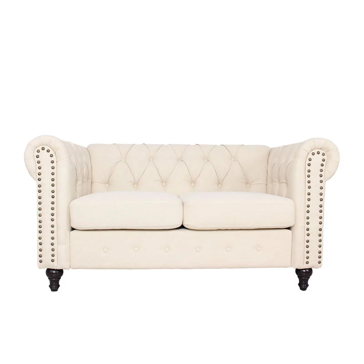 2 Piece Microfiber Loveseat Set in Cream S992