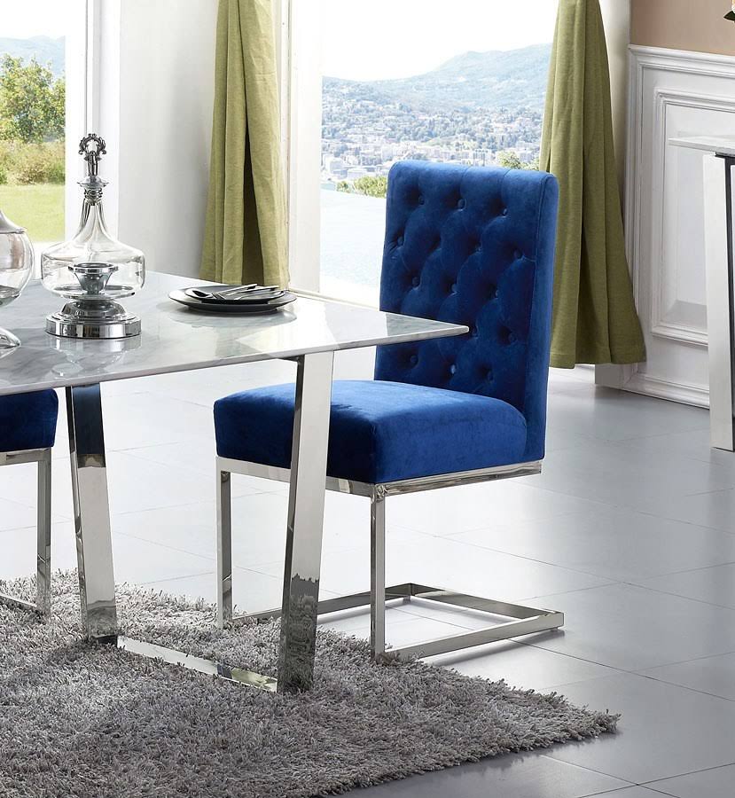 Navy Velvet Dining Chair Set of 2 L169985