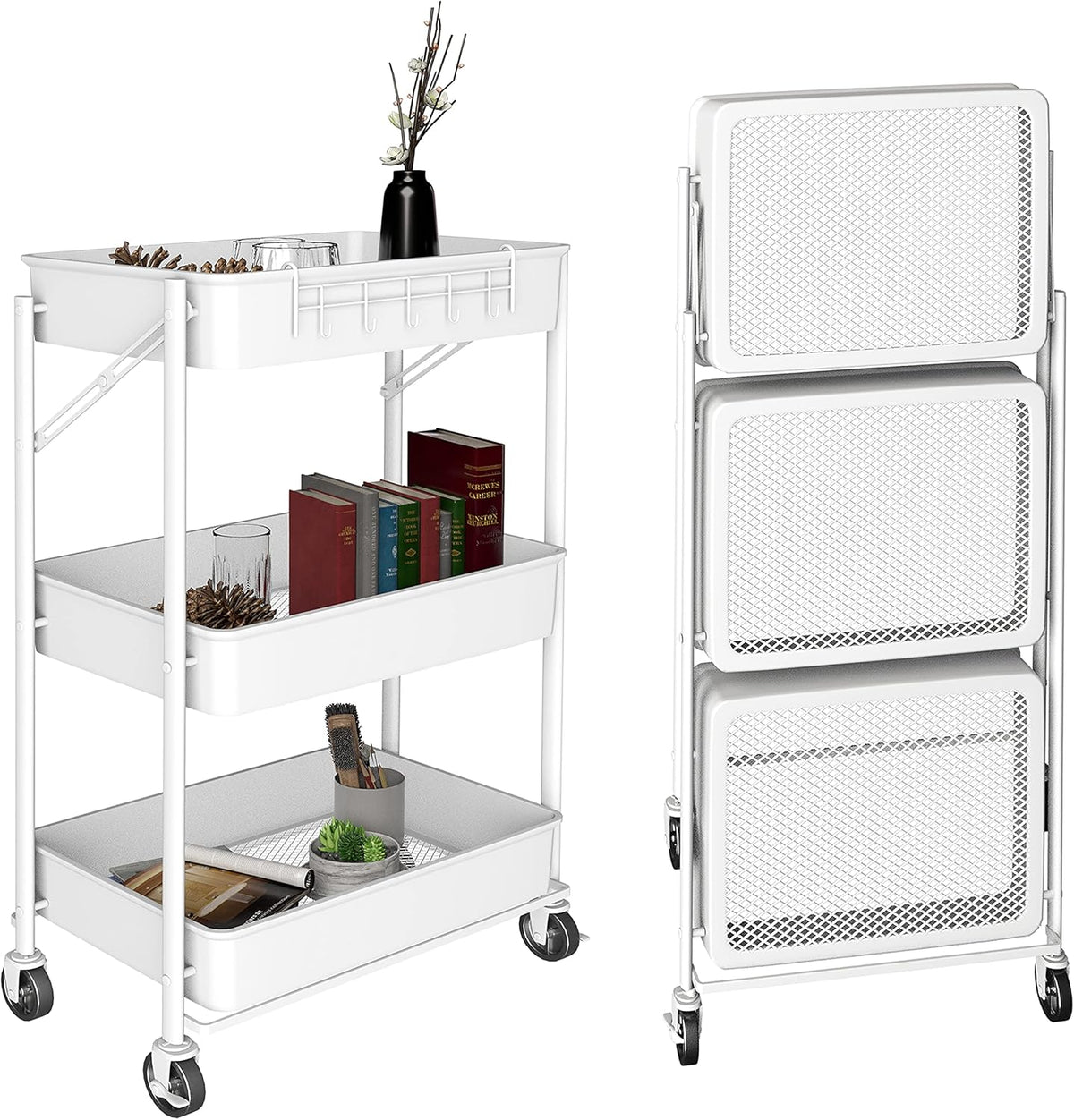 3 Tier Rolling Cart with Wheels N609