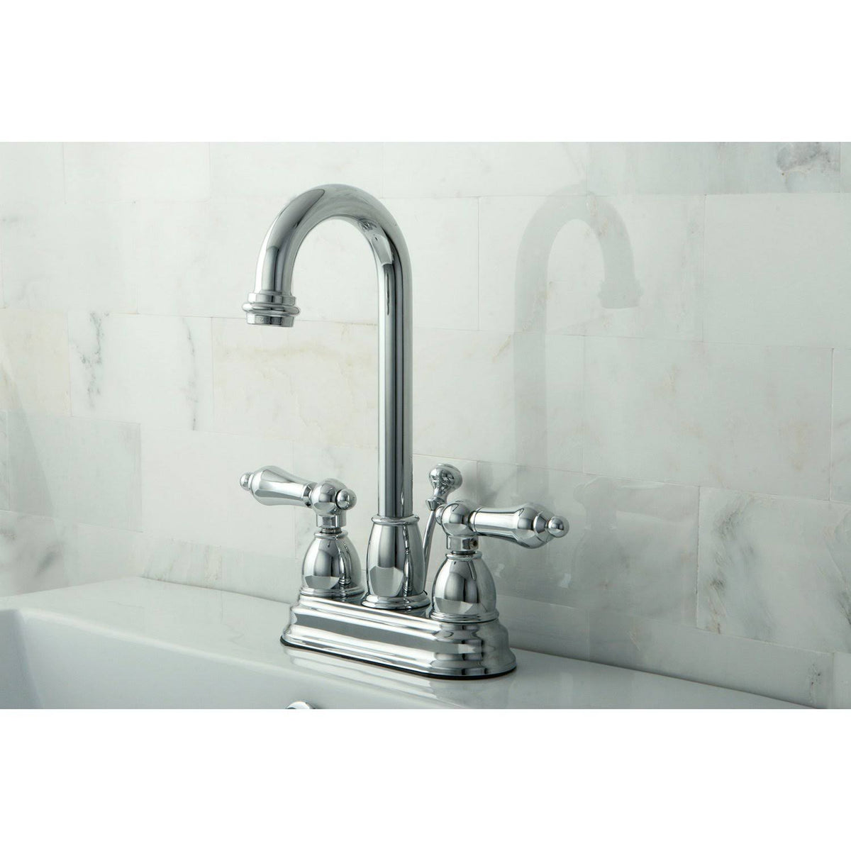 Two Handle Centerset Lavatory Faucet with Pop-Up Polished Brass U27013