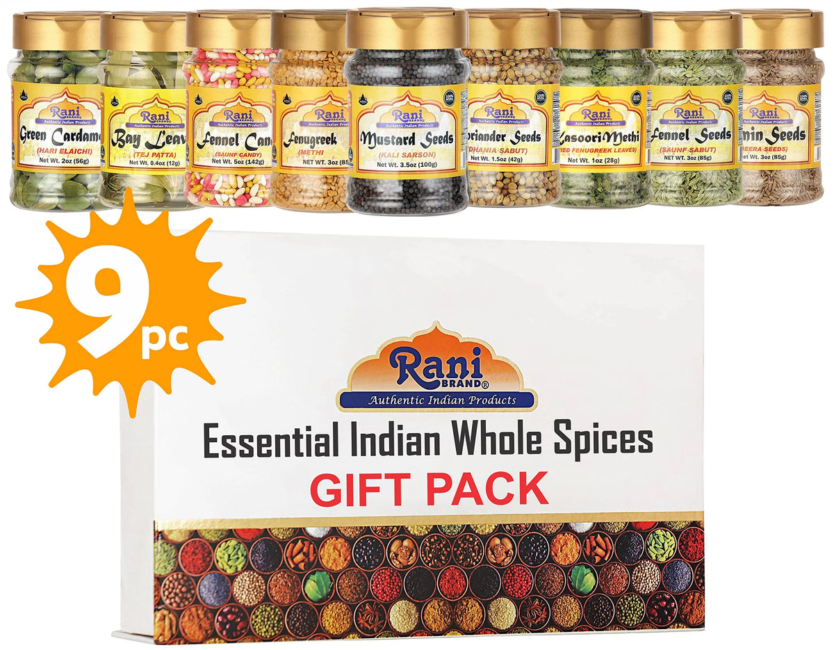 Indian Whole Spices 9 Bottle Gift Box Set, 3oz per Bottle P823317