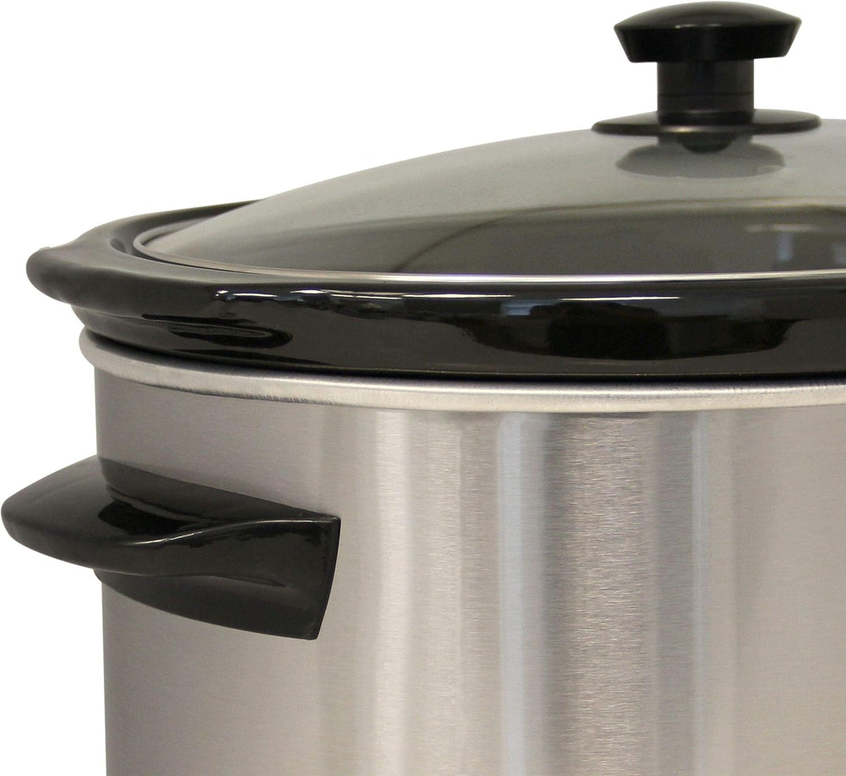 6-Quart Silver Manual Slow Cooker with Glass Lid C4616
