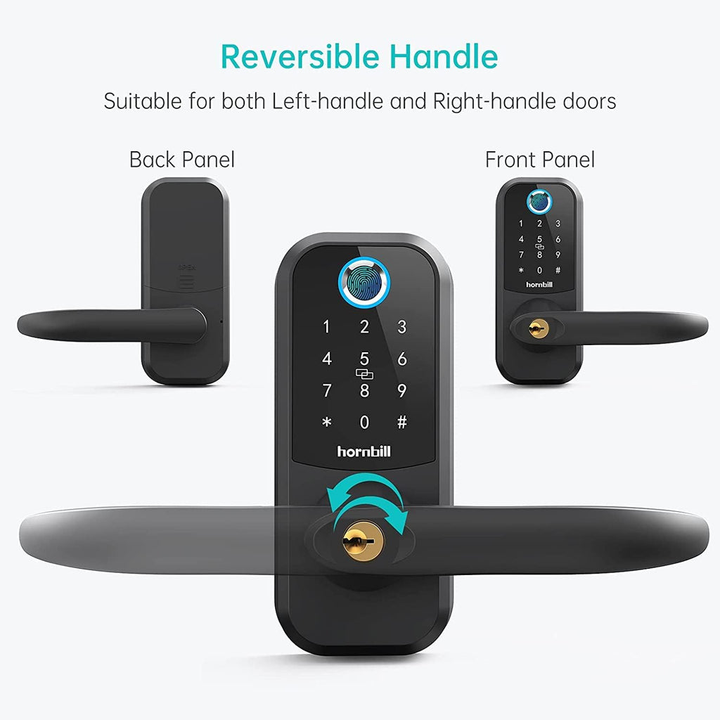 Fingerprint Door Lock Keyless Entry Bluetooth Keypad Lock with Reversible Handle W901