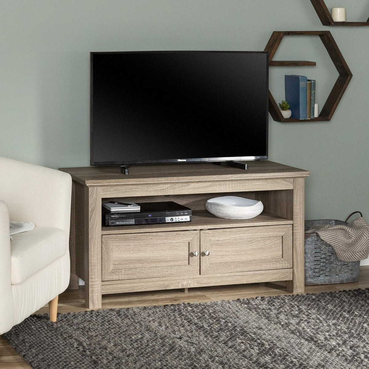 4 Tier Grey Bookshelf Cabinet with Doors D86156