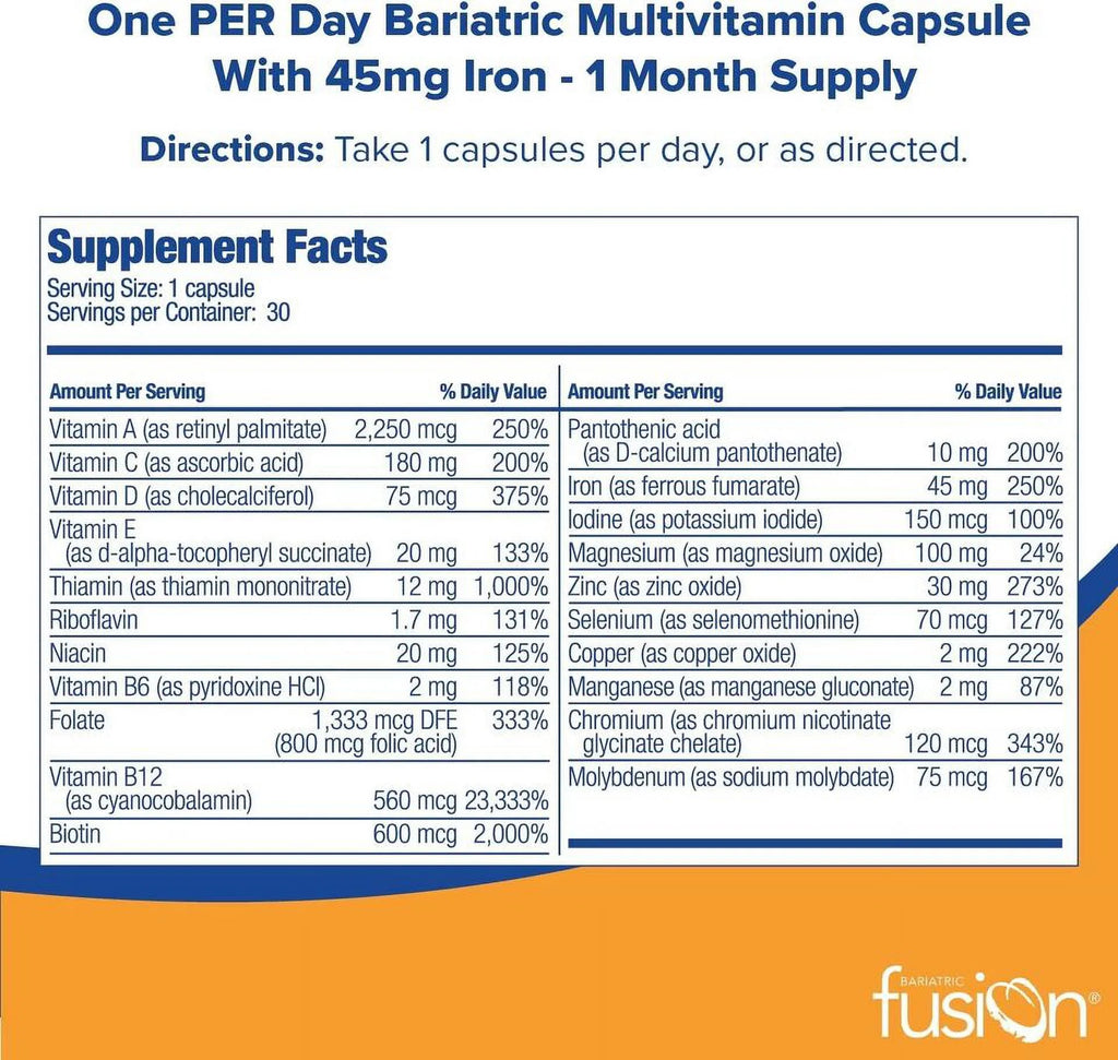 Multivitamin Capsule with 45mg of Iron 30 Capsules L671