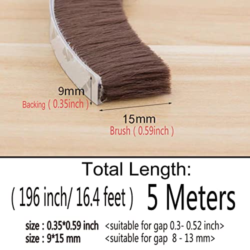 Self-Adhesive Weather Stripping Seal 16.5ft x 11/32 inch Grey G69504