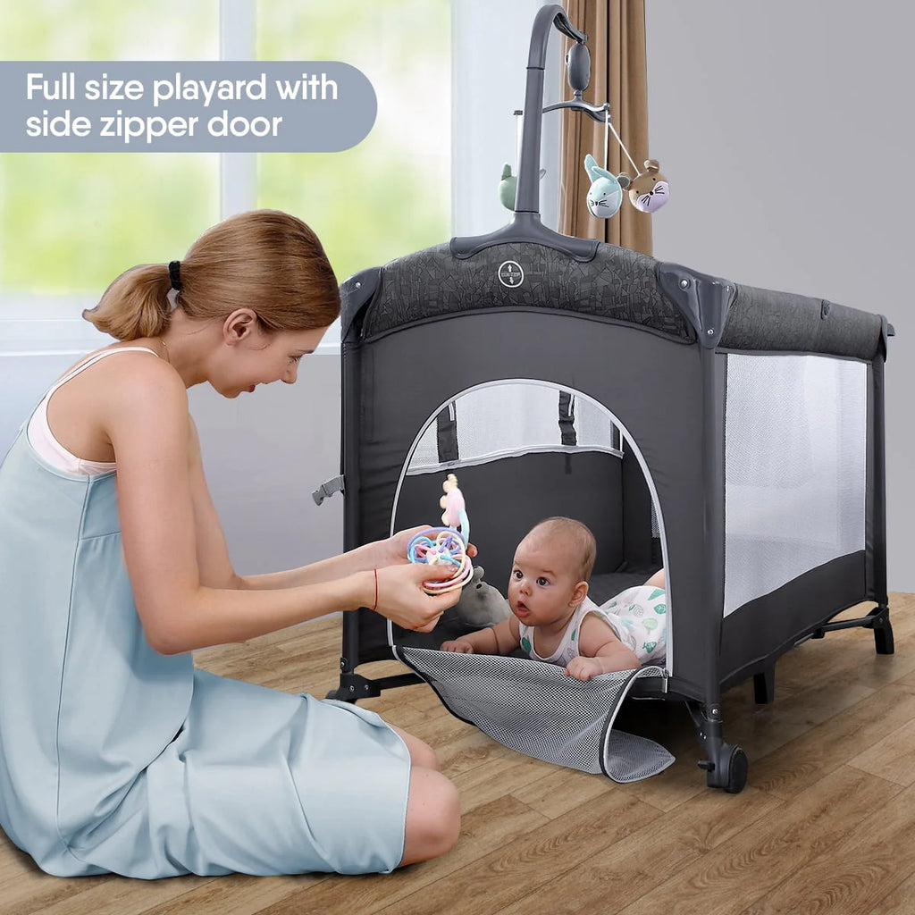 Infant Bedside Sleeper Bassinet with Wheels E8718