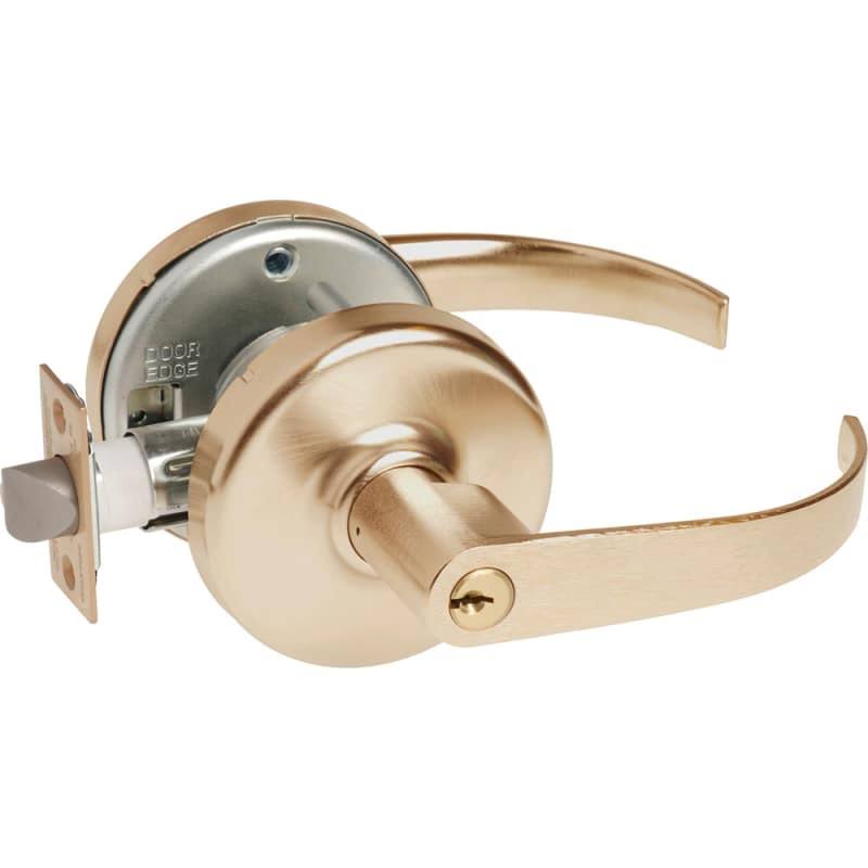 Commercial Panic Proof Grade 2 Keyed Entry Single Cylinder Lever Set with Satin Bronze Lever J25457