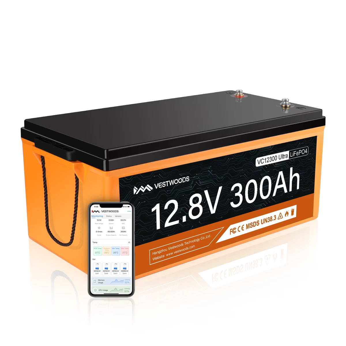 12V 300Ah LiFePO4 Lithium Rechargeable Battery A1465