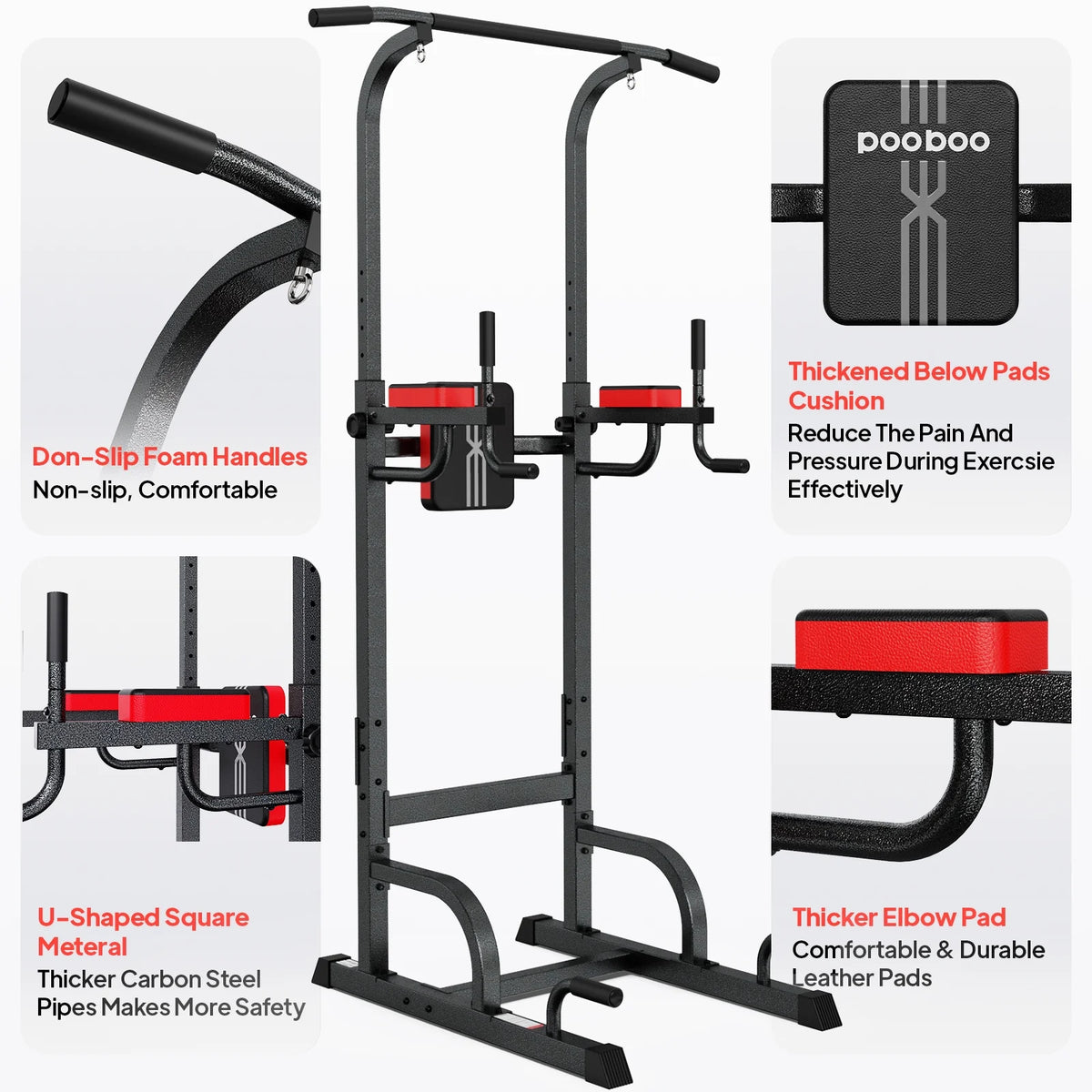 Power Tower Dip Station Pull up Bar 480lbs Z838952