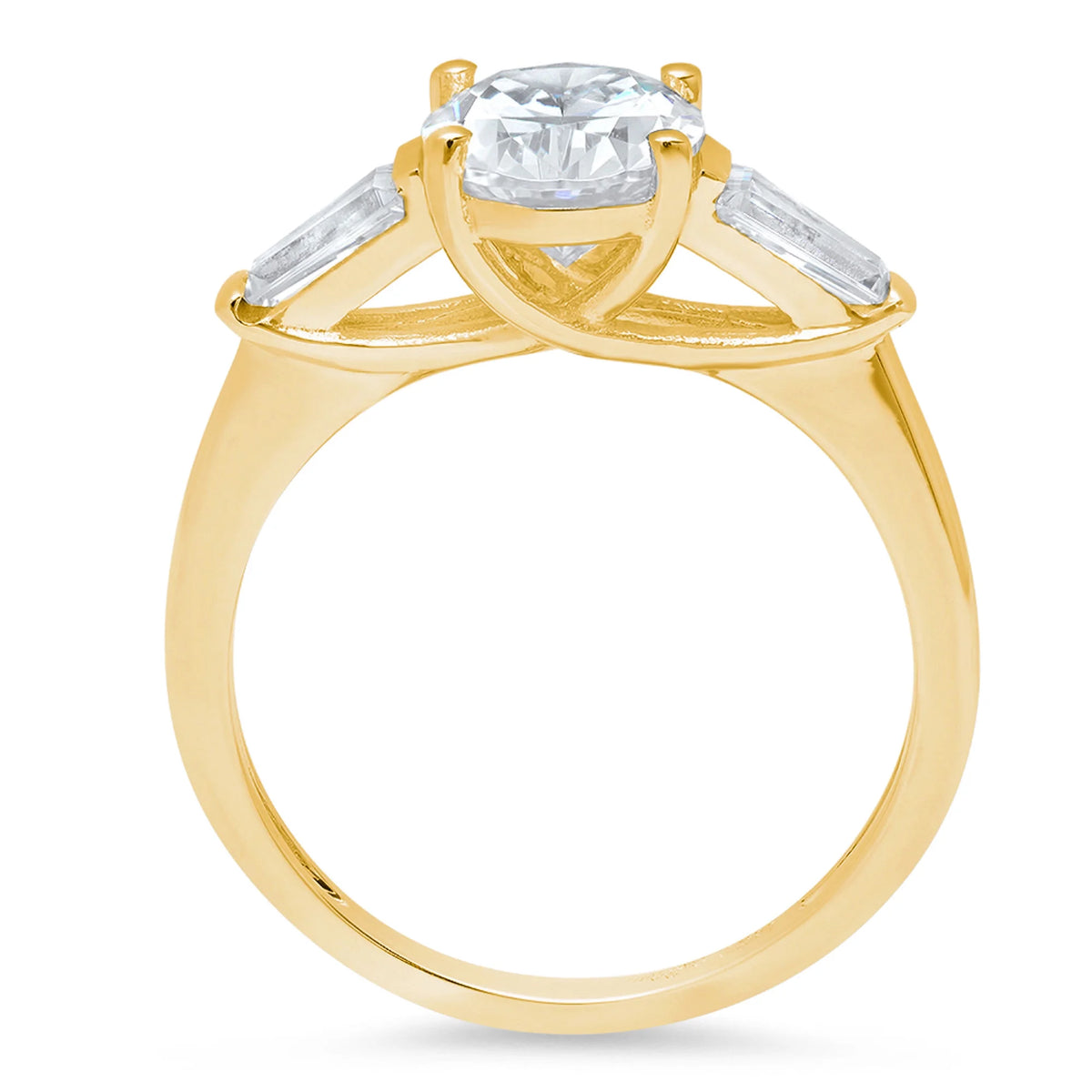 14K Yellow Gold Three-Stone Diamond Engagement Ring Q651535
