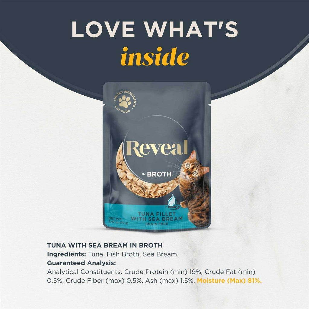 Natural Wet Cat Food Tuna Fillet with Sea Bream in Broth N72010