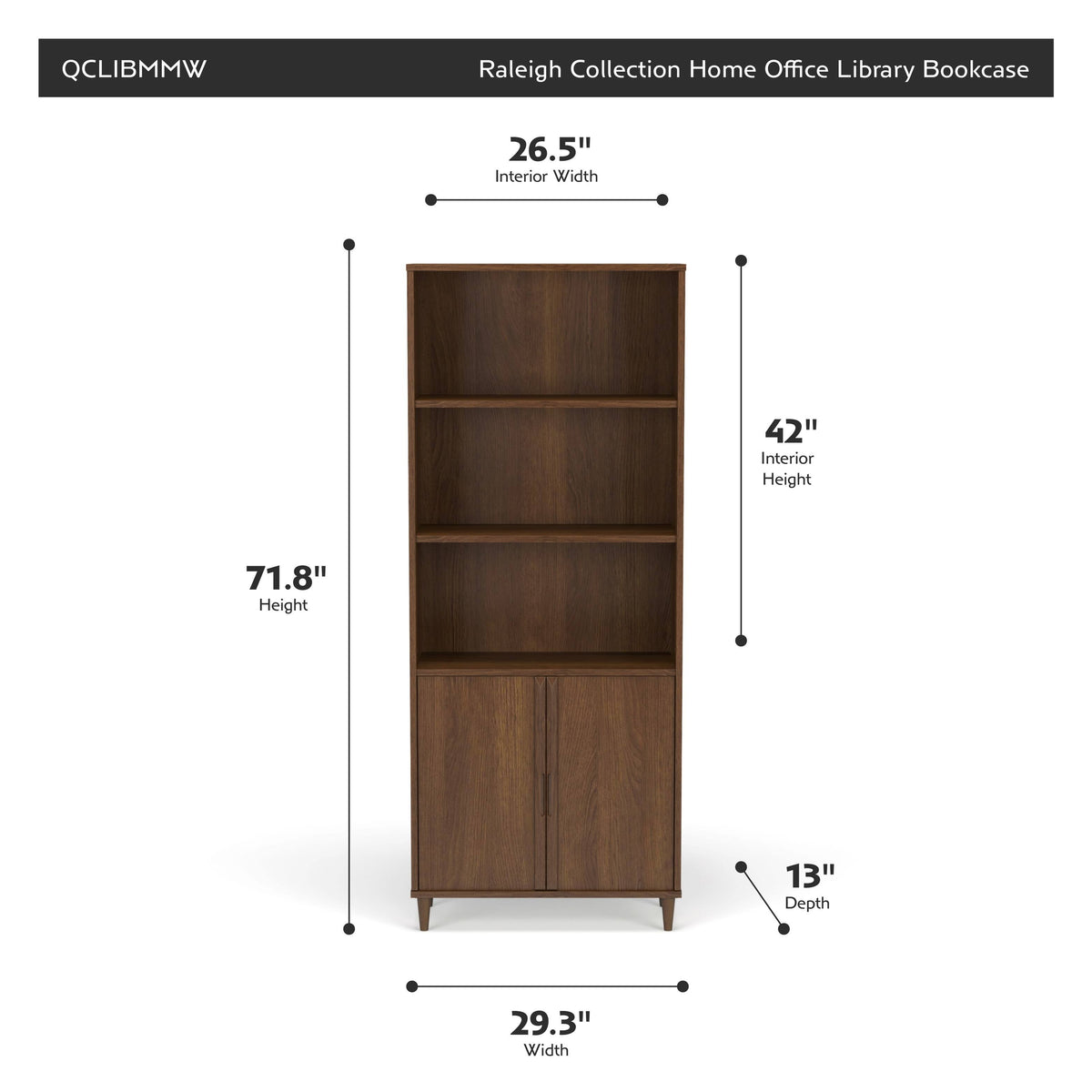 Vintage Walnut Bookcase R2425