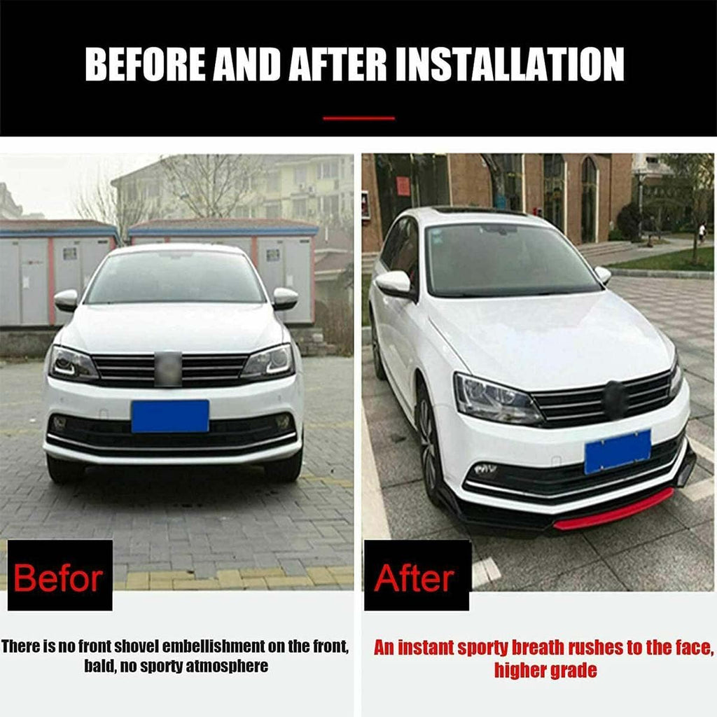 Glossy Black Red Front Bumper Lip Spoiler Splitter Diffuser Body Kits Pack of 2 T69748