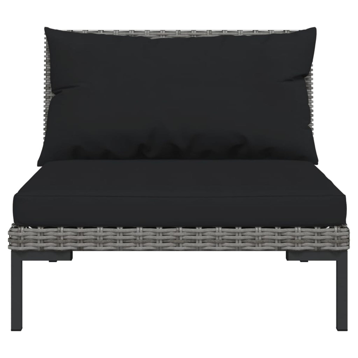9 Piece Poly Rattan Patio Set with Cushions Dark Gray Z86515