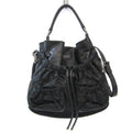 Black Leather Nylon Handbag Shoulder Bag K347