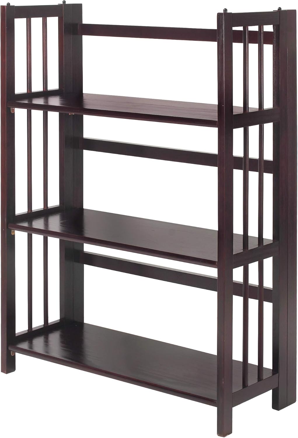 3-Shelf Folding Stackable Bookcase, Mahogany G5637