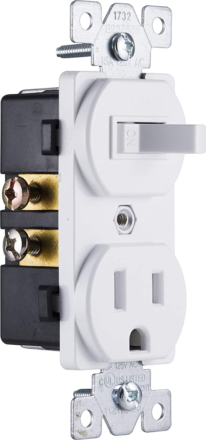 White 5 Pack Two-in-One Light Switch Outlet A424580