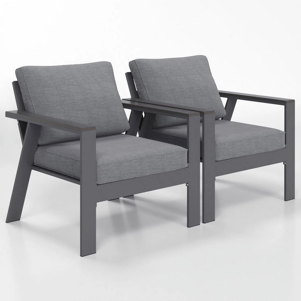 Aluminum Patio Chair Set of 2 Grey K58295