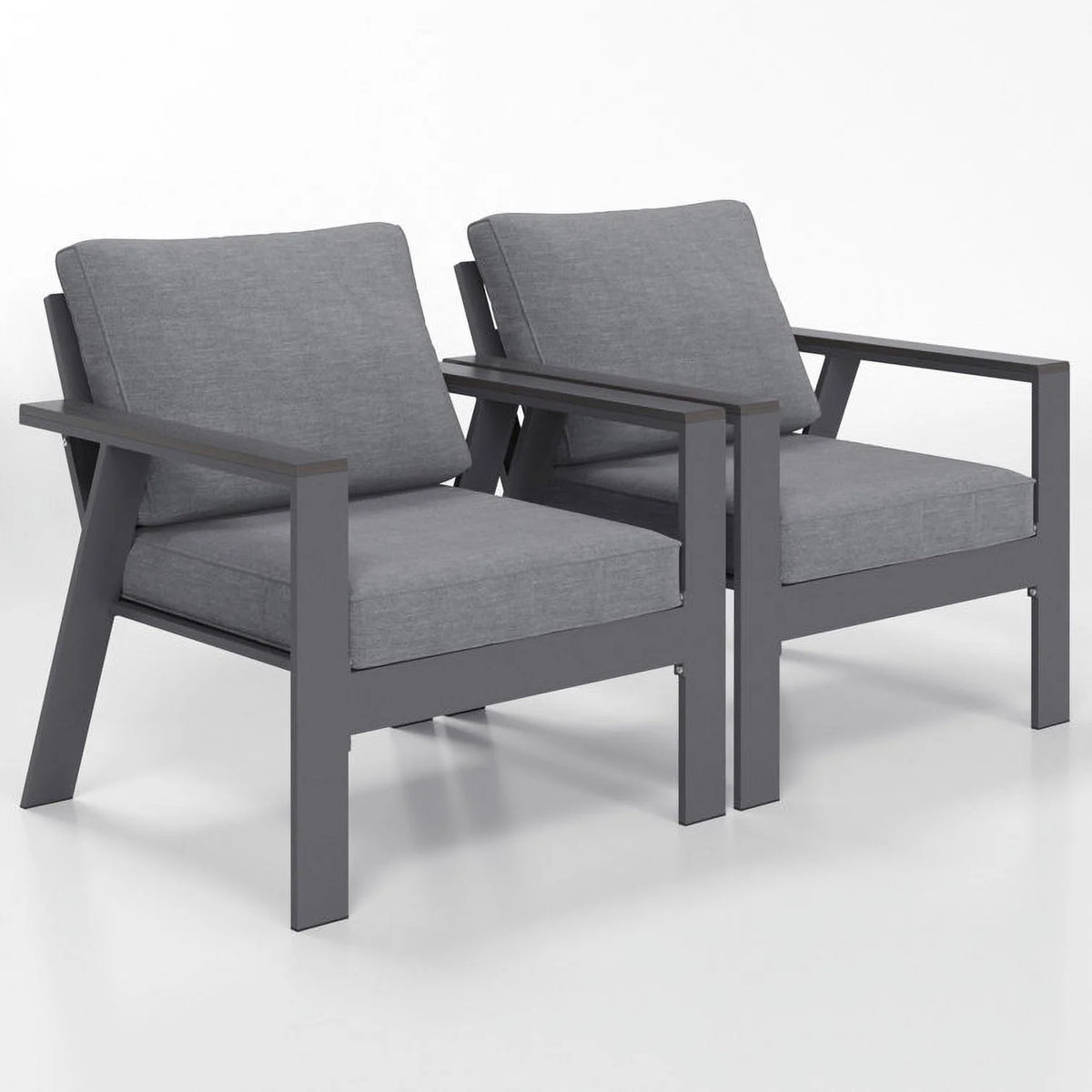 Aluminum Patio Chair Set of 2 Grey K58295