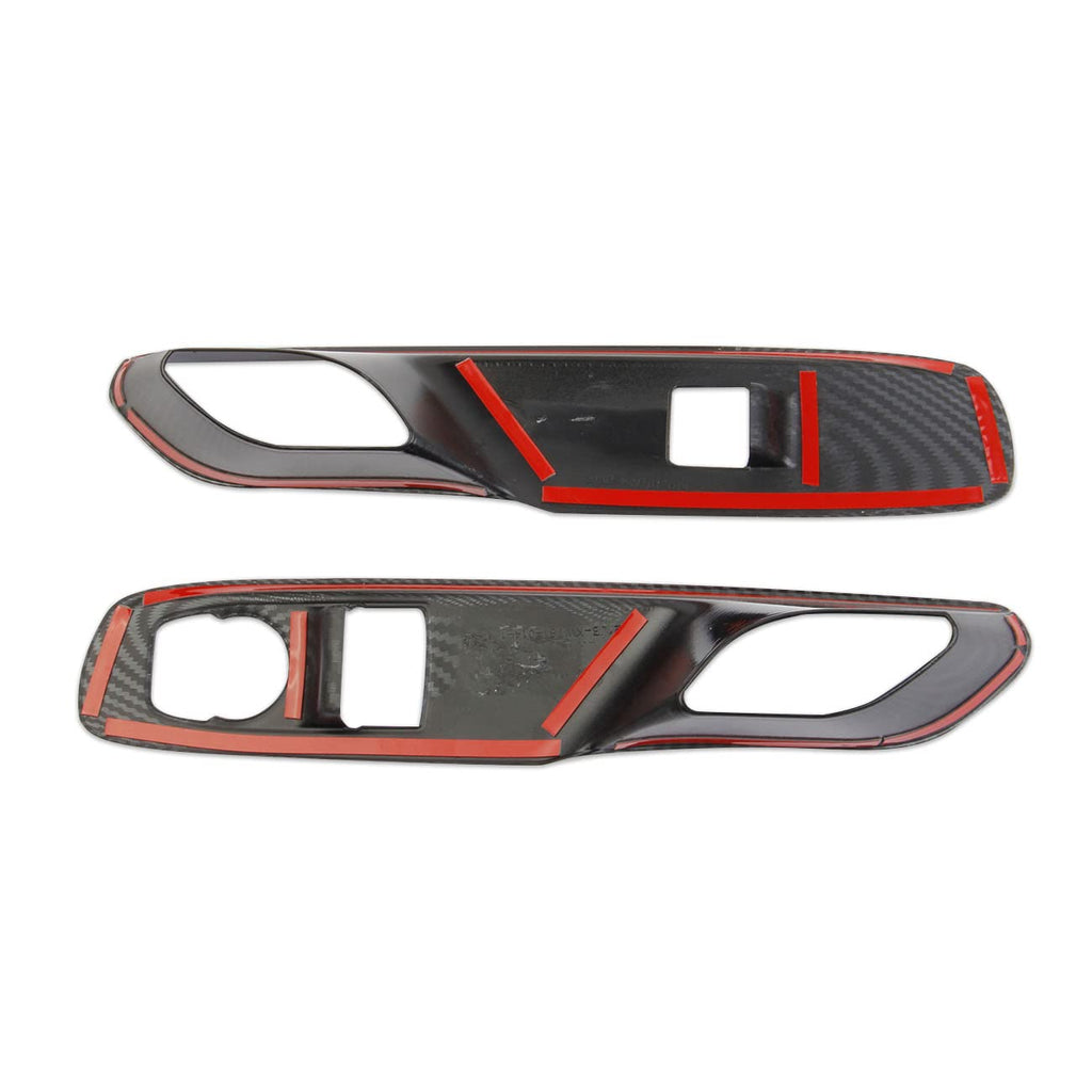 Carbon Fiber Window Lift Switch Panel Cover Trims for Chevrolet Corvette C8 Stingray 1LT Coupe 2020-2022 Pack of 2 E911707