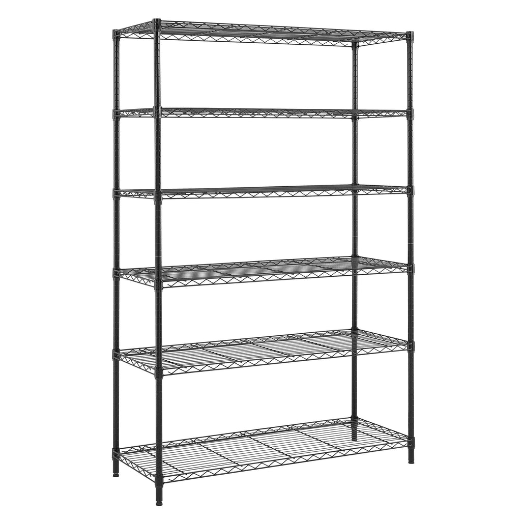 Steel 6-Tier Storage Shelf Unit Black F3640