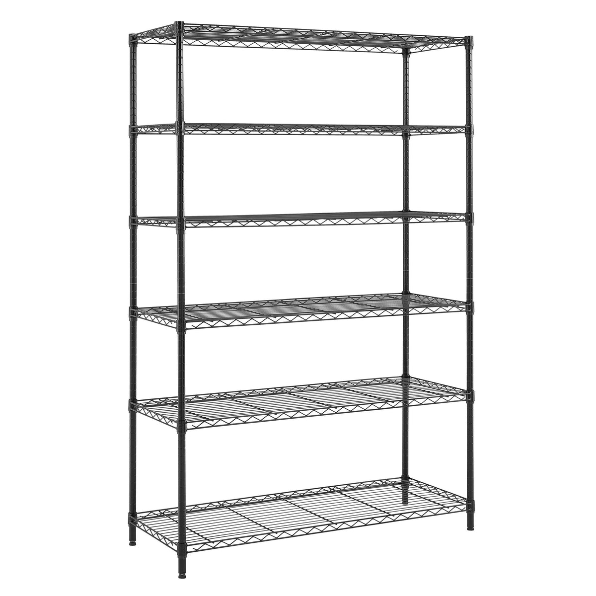 Steel 6-Tier Storage Shelf Unit Black F3640