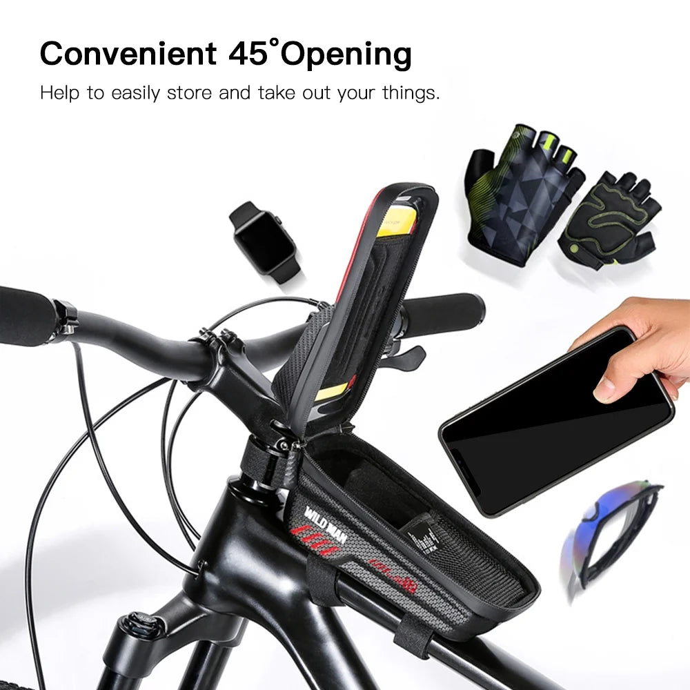 Waterproof Cycling Frame Bag with Touchscreen Phone Mount Q191