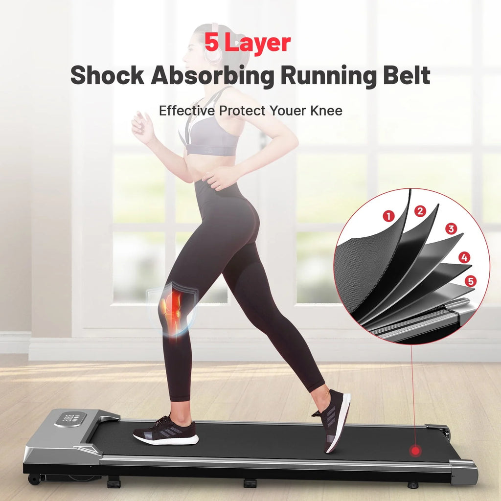 2 in 1 Under Desk Treadmill with Remote Control and LCD Display E336