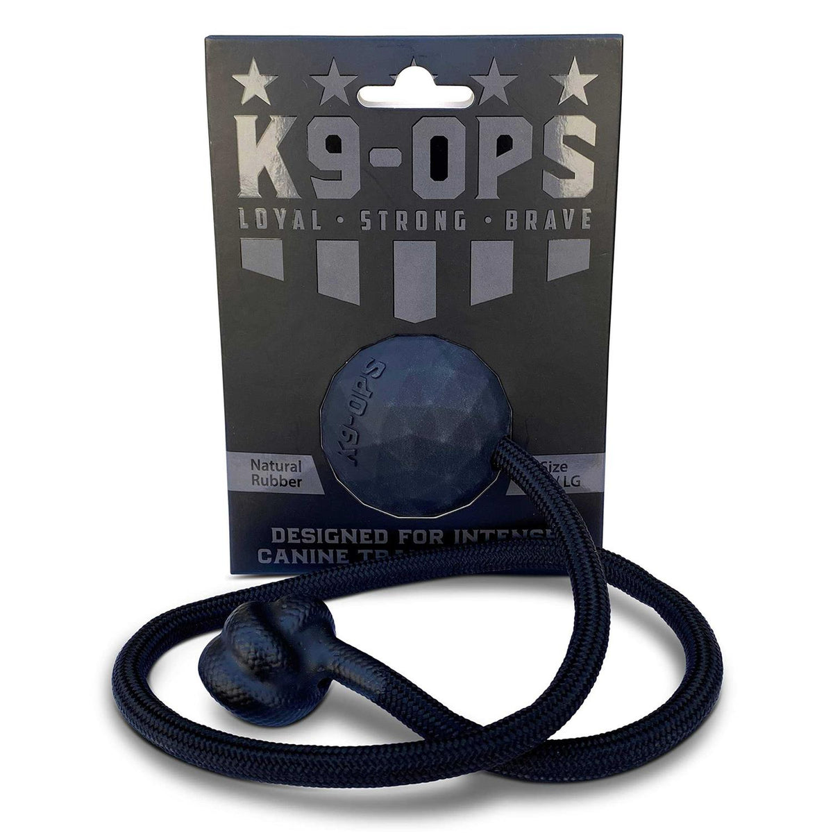 Solid Rubber Dog Ball on a Rope Tug Toy L6979