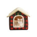Christmas Cat Bed Plaid Cat Tent L K3079