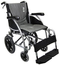 Silver Ergonomic Transport Wheelchair with Swing Away Footrest A151948