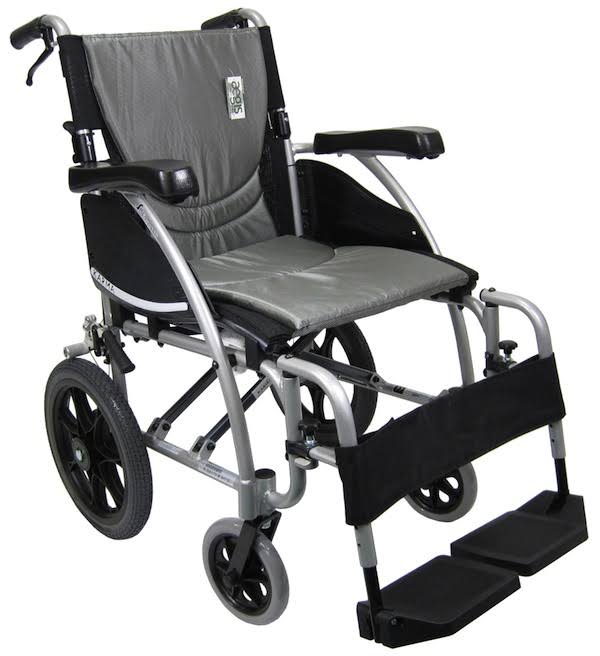 Silver Ergonomic Transport Wheelchair with Swing Away Footrest A151948